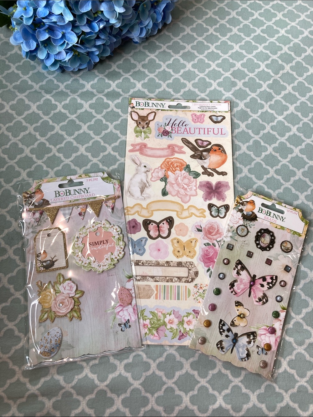 BoBunny Garden Grove Stickers, Chipboard and Brads
